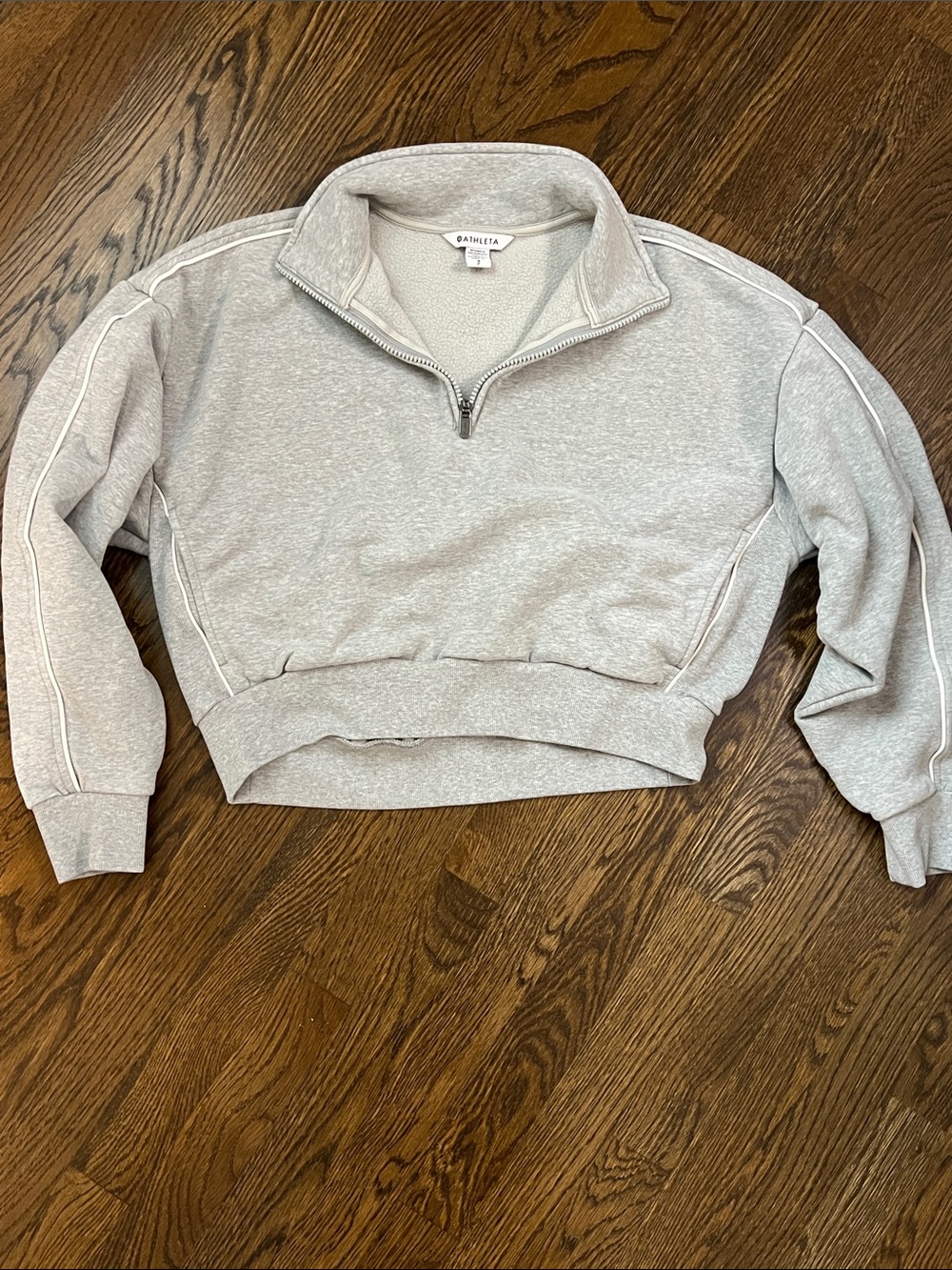 Athleta 1/4 zip forever fleece piping - S
